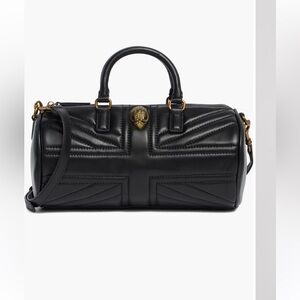Black Quilted Handbag with eagle-head accent hardware